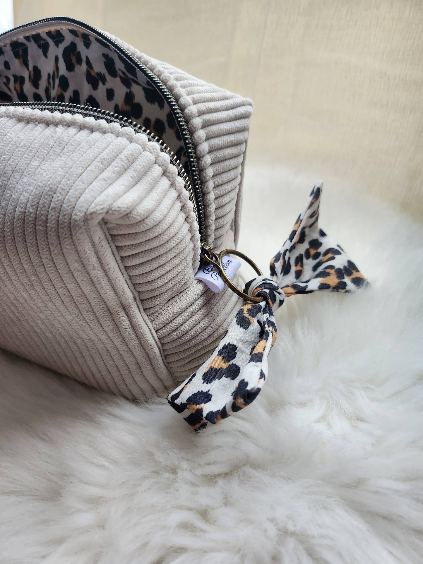 Grande Trousse en Velours Côtelé - Bisous Papillon