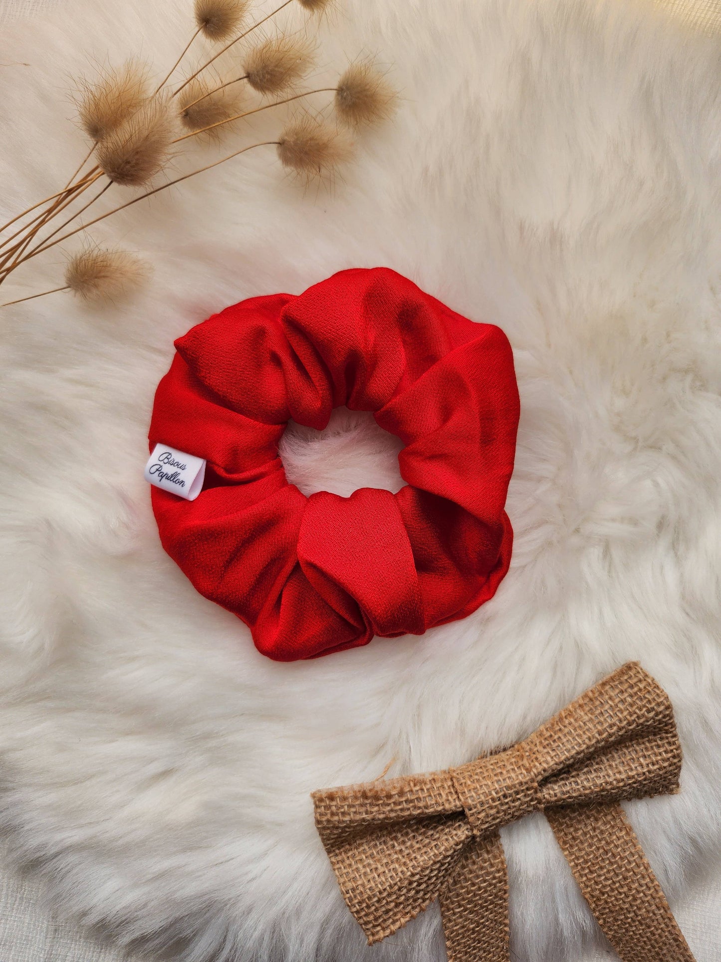 Chouchou Satin Rouge - Bisous Papillon
