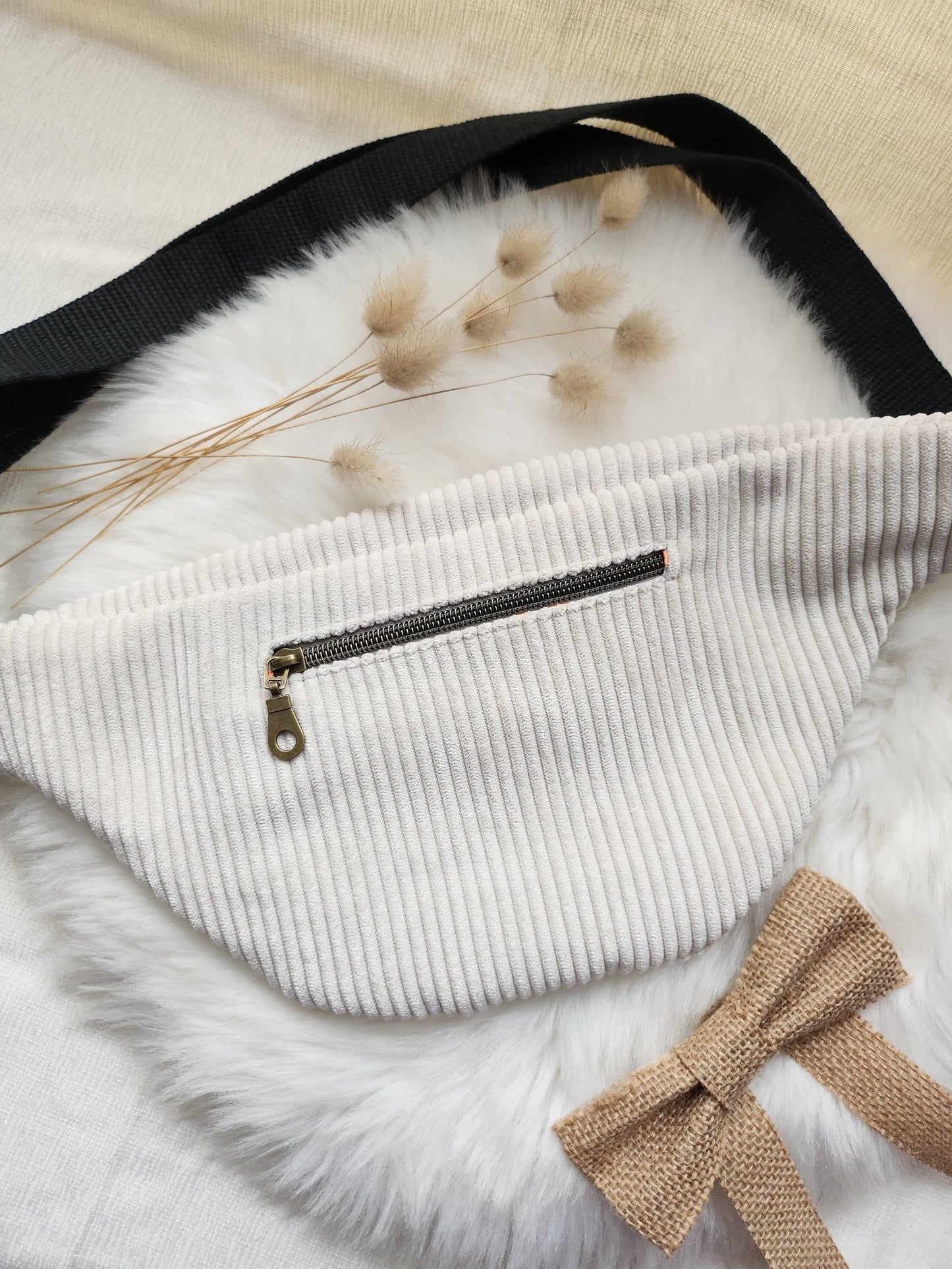 Sac Banane en Velours Côtelé Petit Modèle - Bisous Papillon