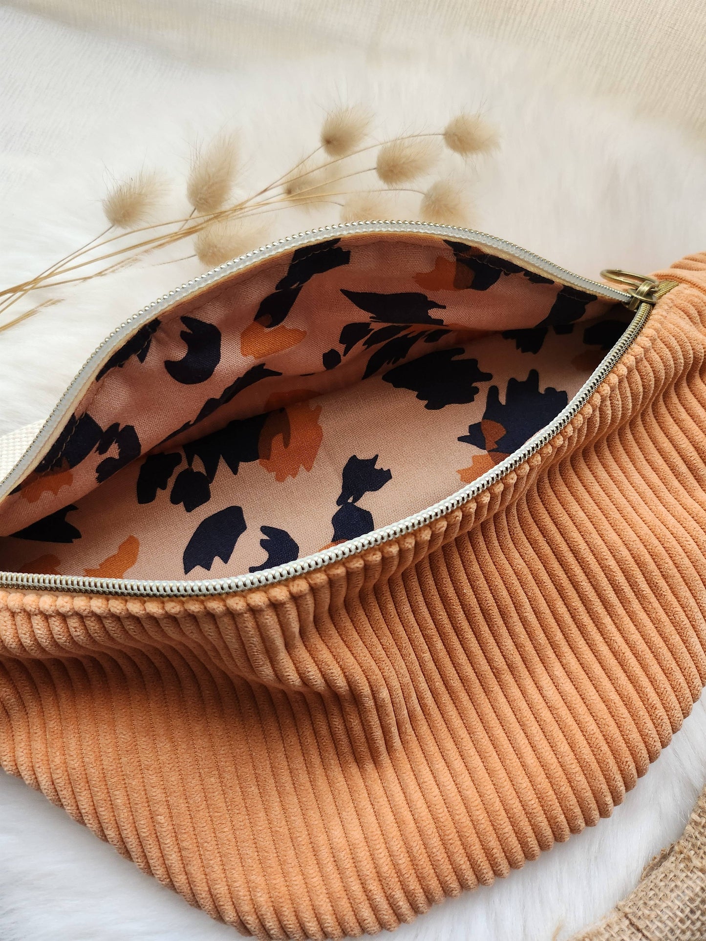 Sac Banane en Velours Côtelé Petit Modèle - Bisous Papillon