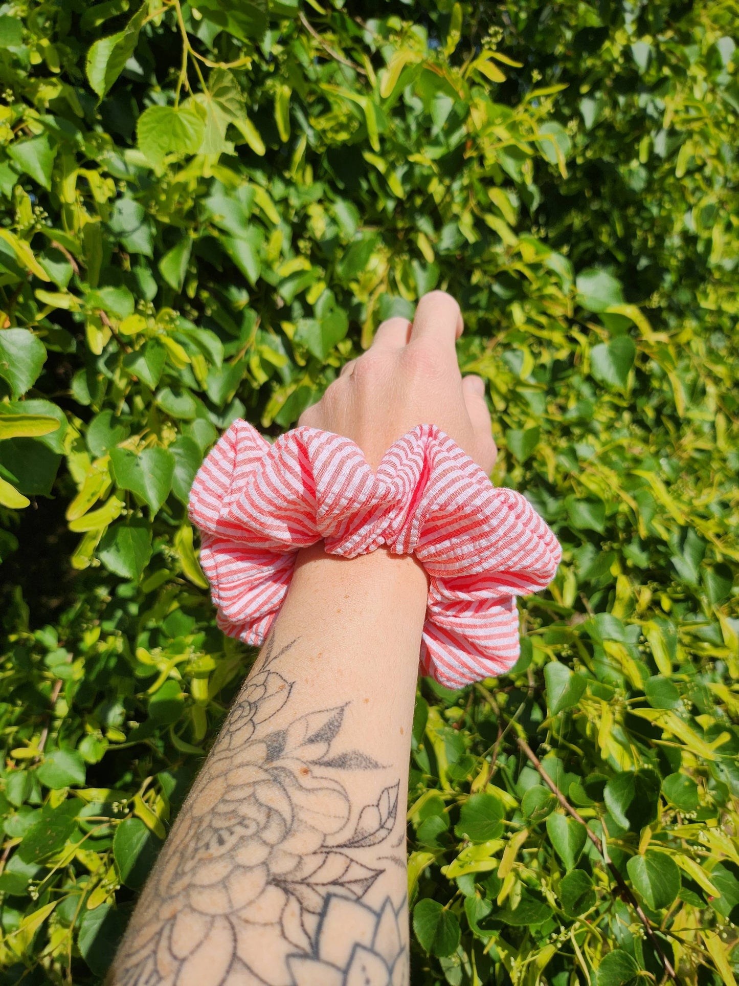 Chouchou rayé en coton - Jaune, Bleu ou Corail
