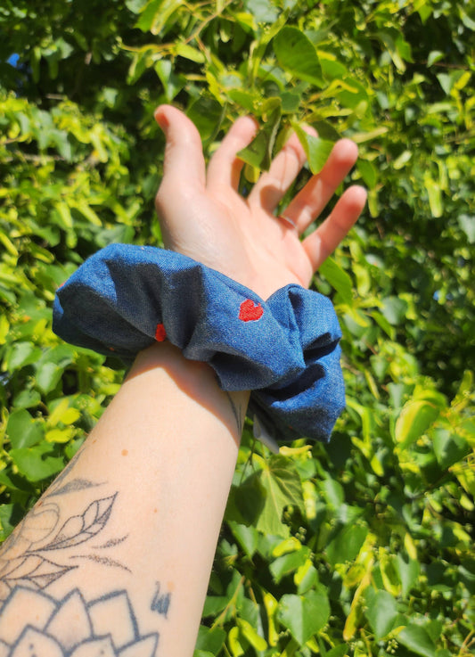 Chouchou Chambray Cœurs