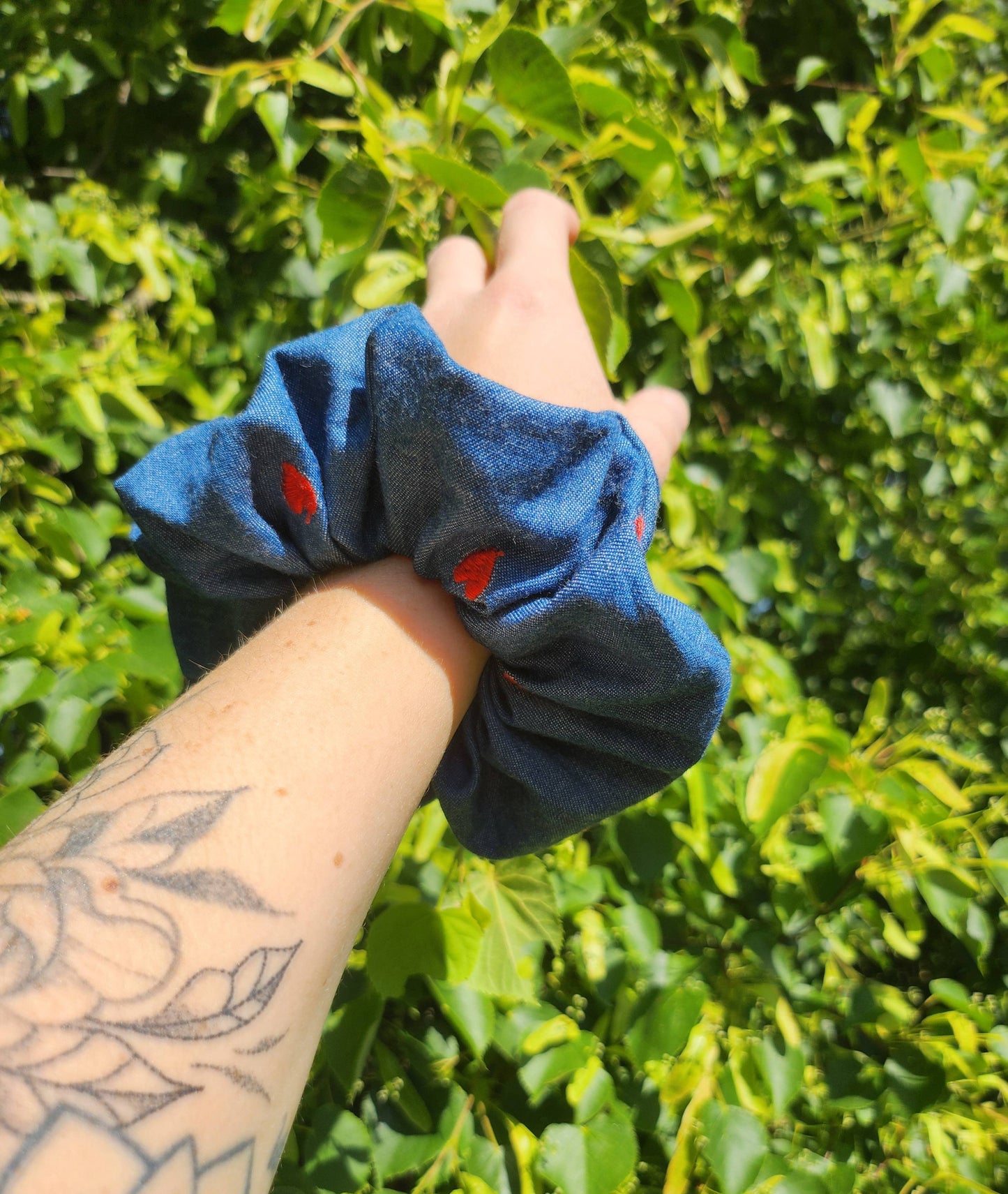 Chouchou Chambray Cœurs