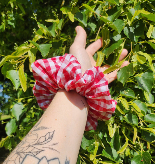 Chouchou Vichy Rouge Bisous Papillon
