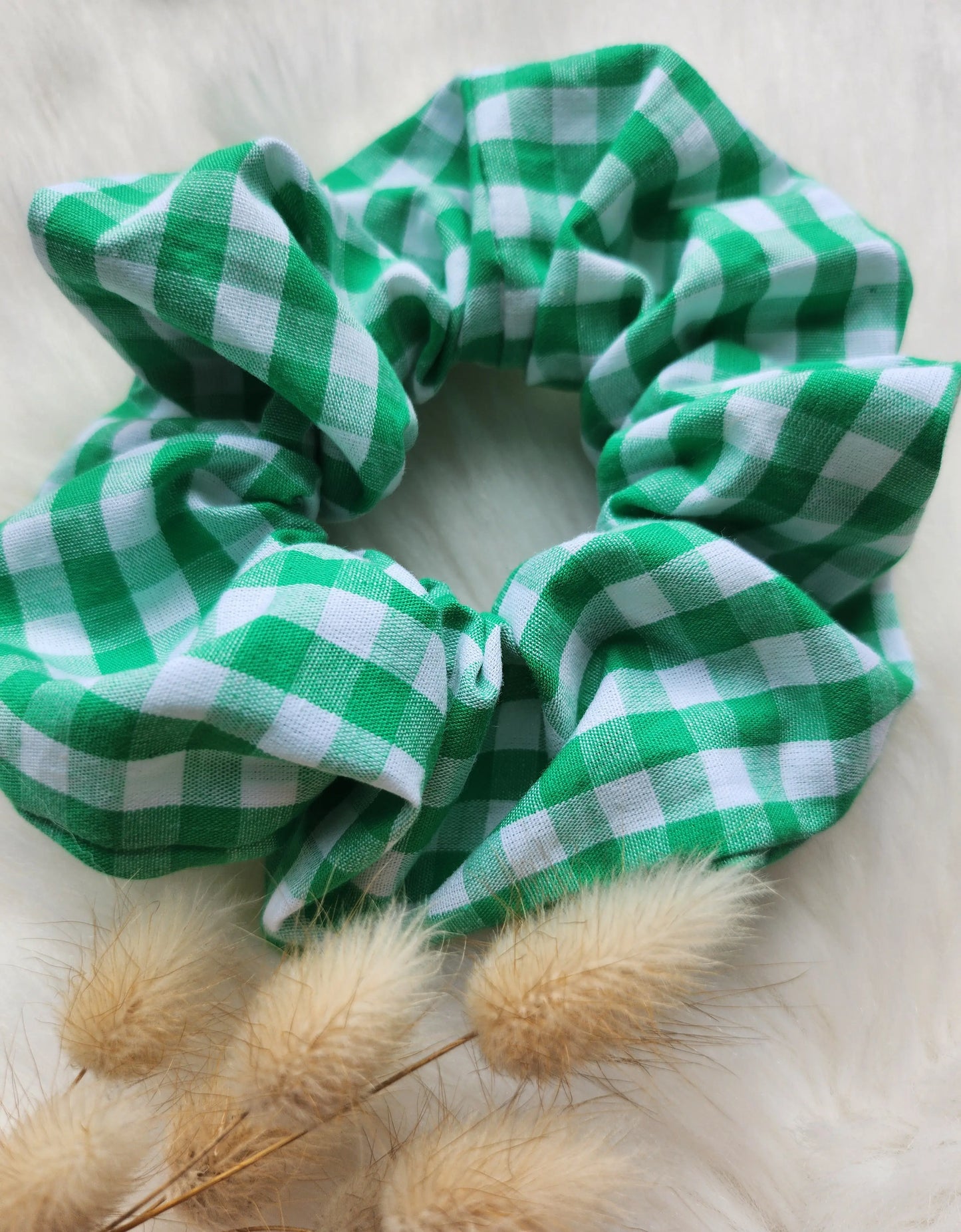 Chouchou Vichy vert Bisous Papillon