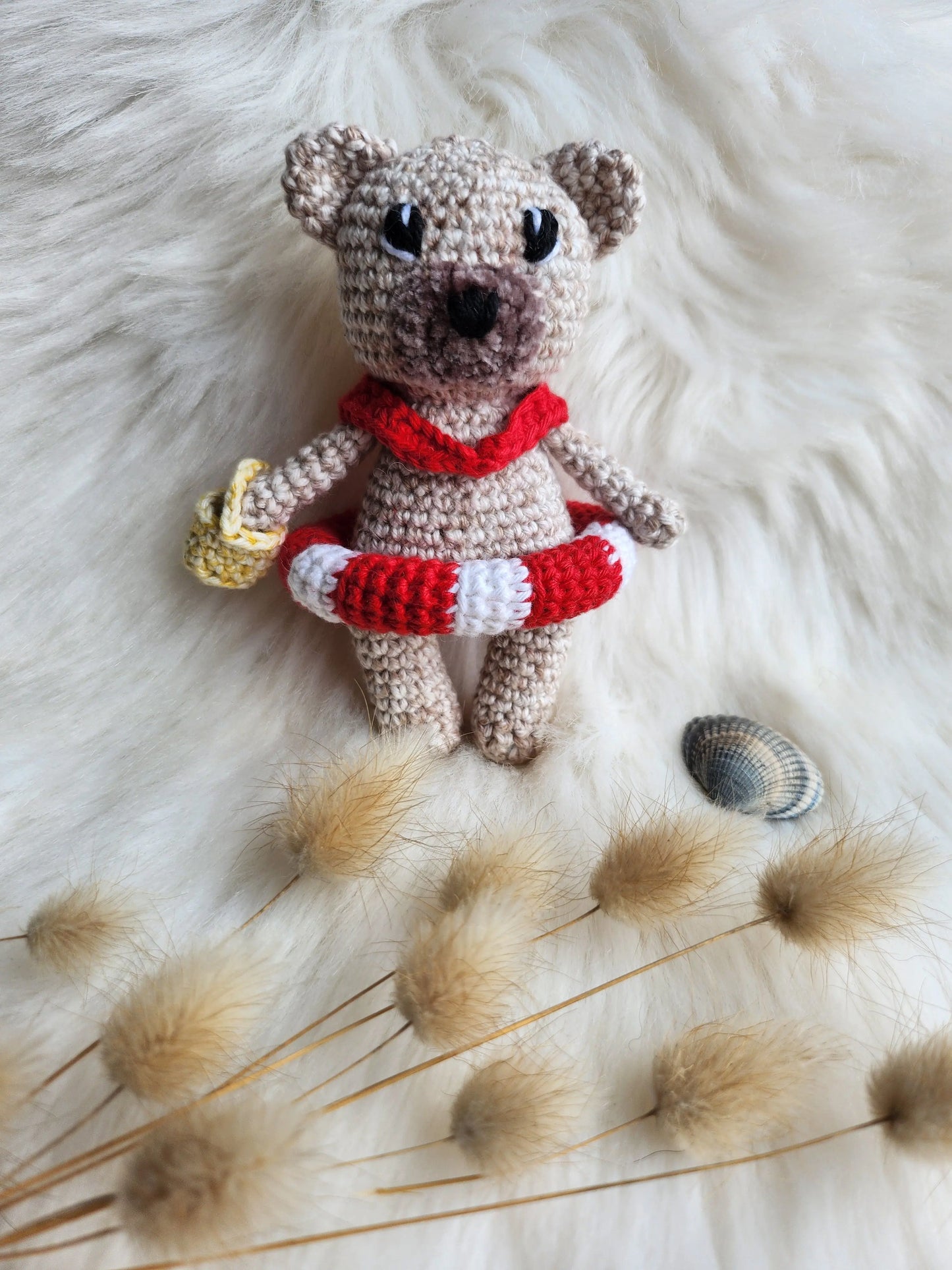 Patron du petit Ours à la plage Bisous Papillon