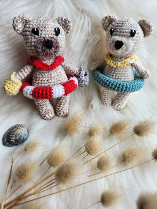 Patron du petit Ours à la plage Bisous Papillon