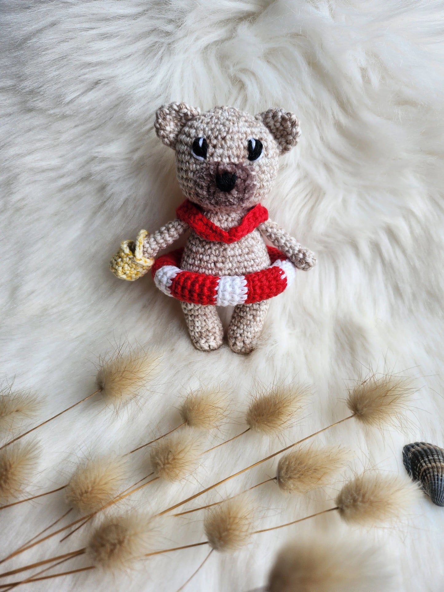 Patron du petit Ours à la plage Bisous Papillon