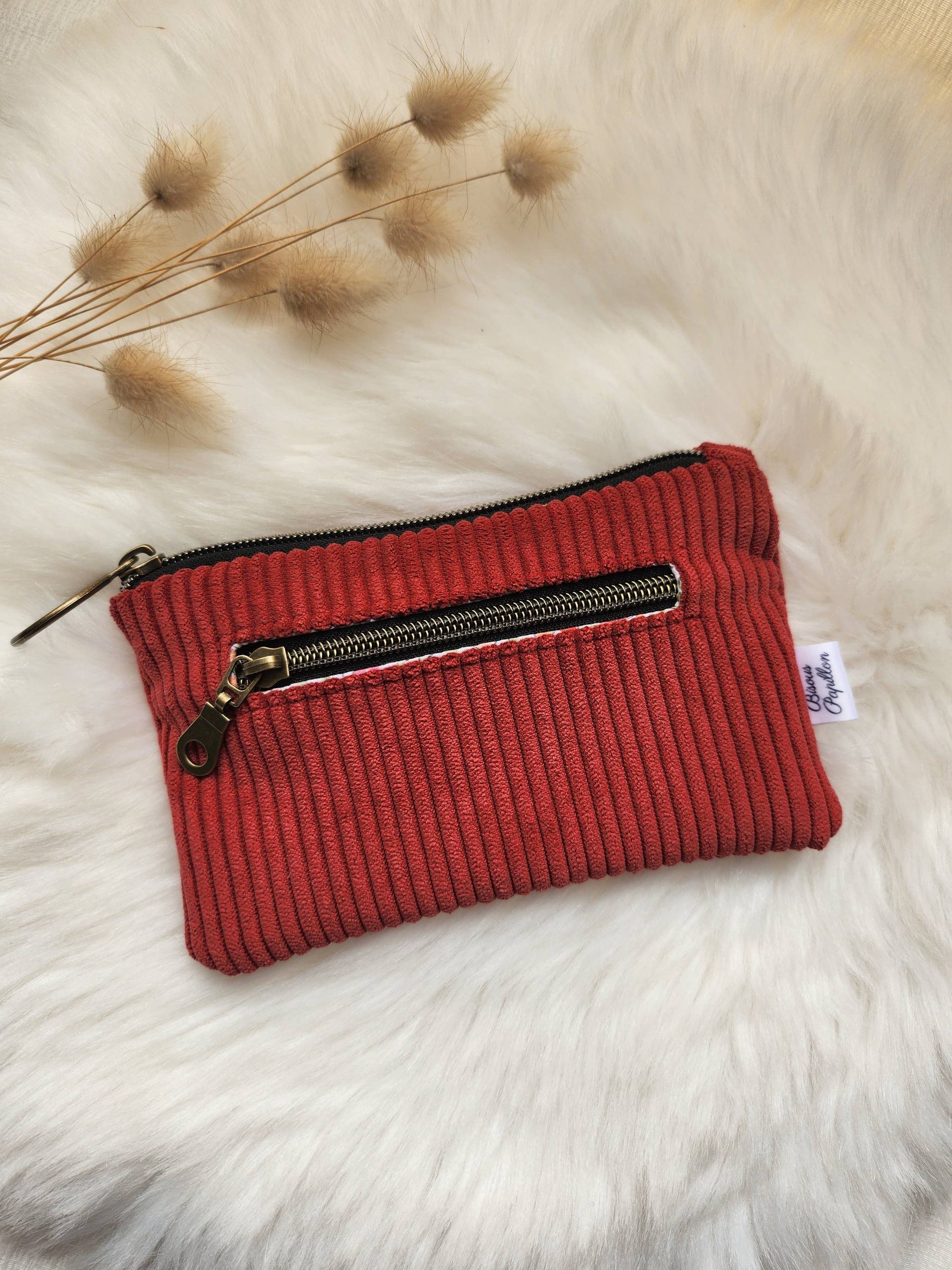 Pochette en velours côtelé Bisous Papillon - Bisous Papillon