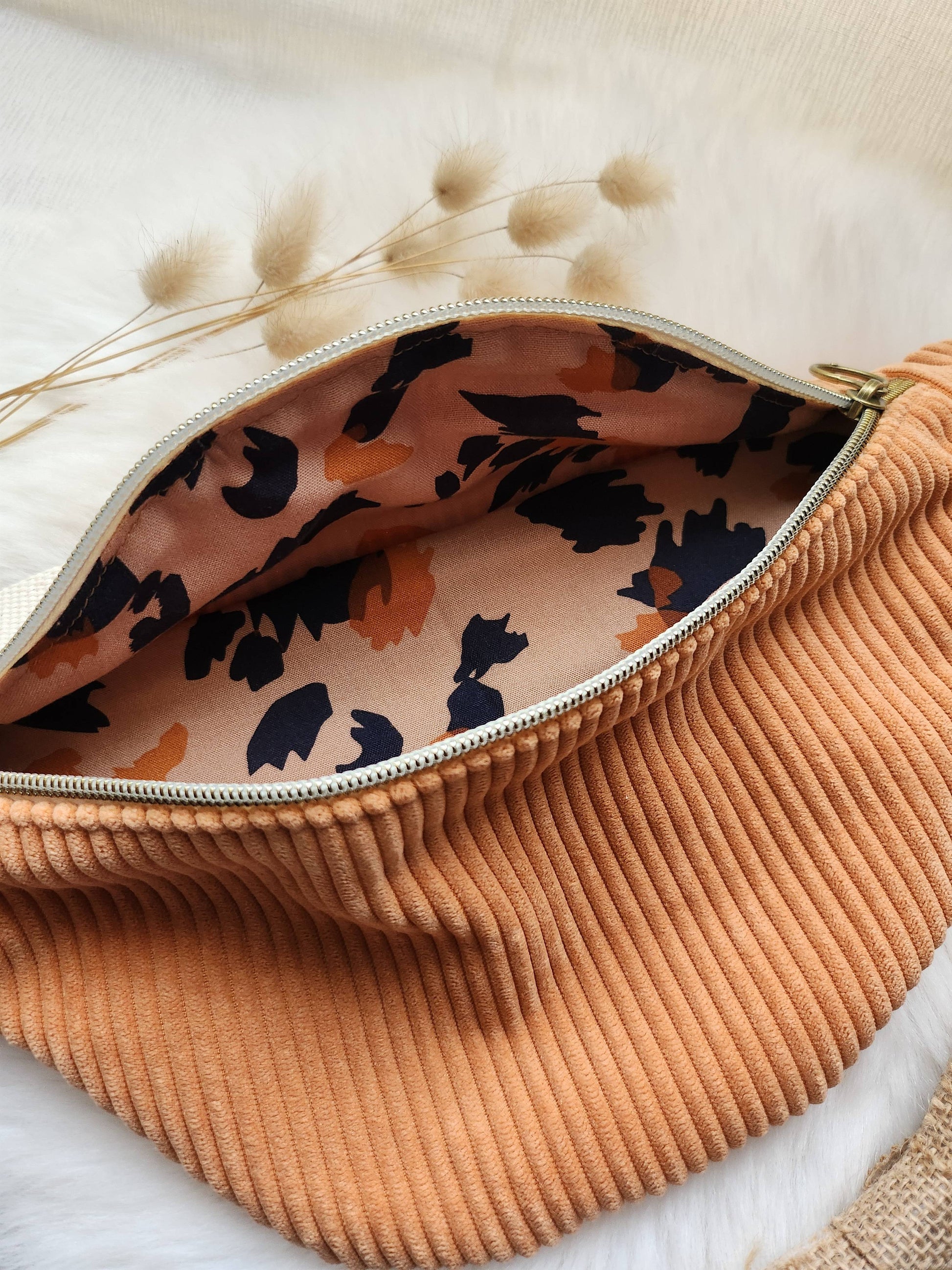 Sac Banane en Velours Côtelé Petit Modèle - Bisous Papillon