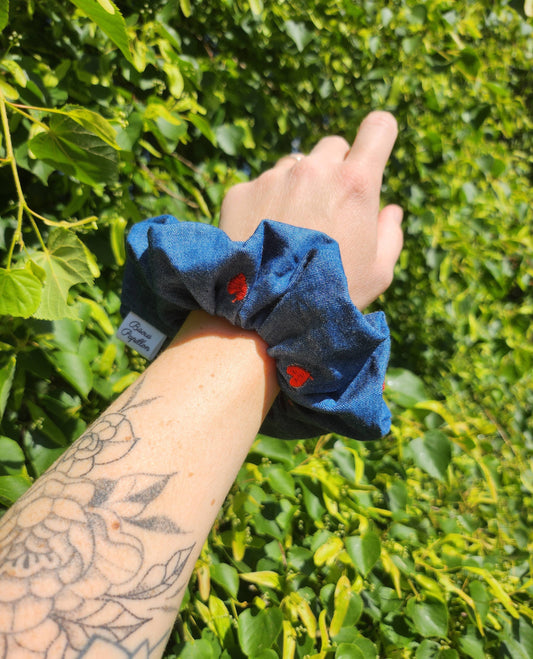 Chouchou Chambray Cœurs