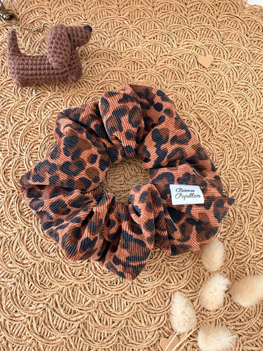 Chouchou Léopard Camel – Fait Main Bisous Papillon